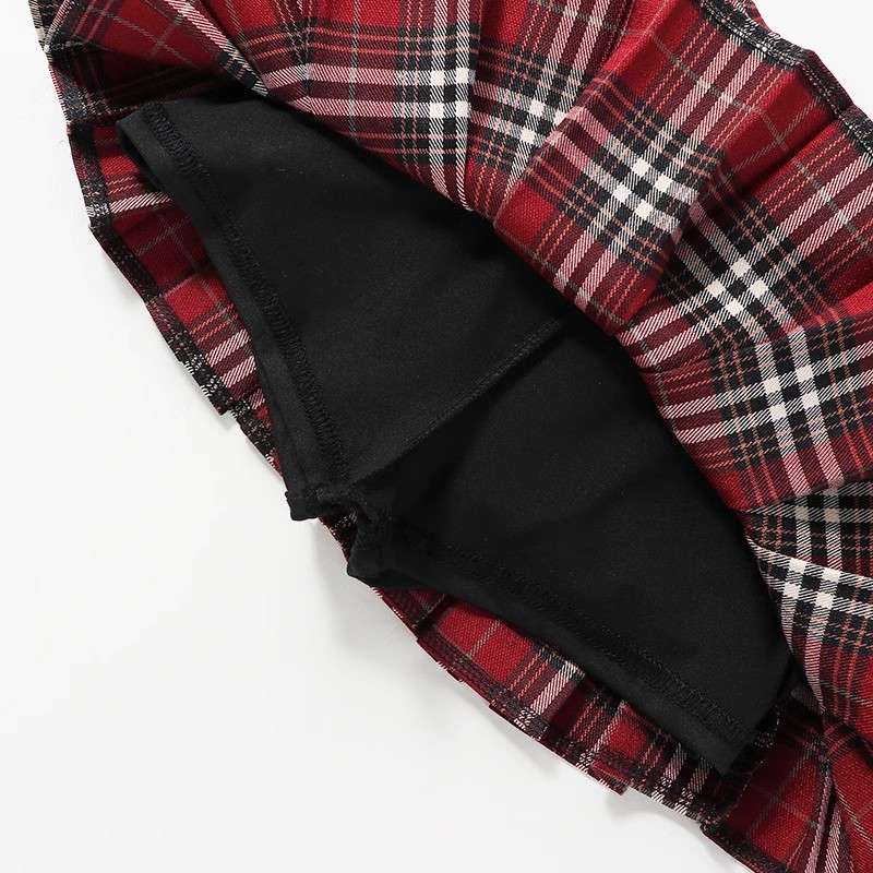 プリーツギャザーチェックスカート