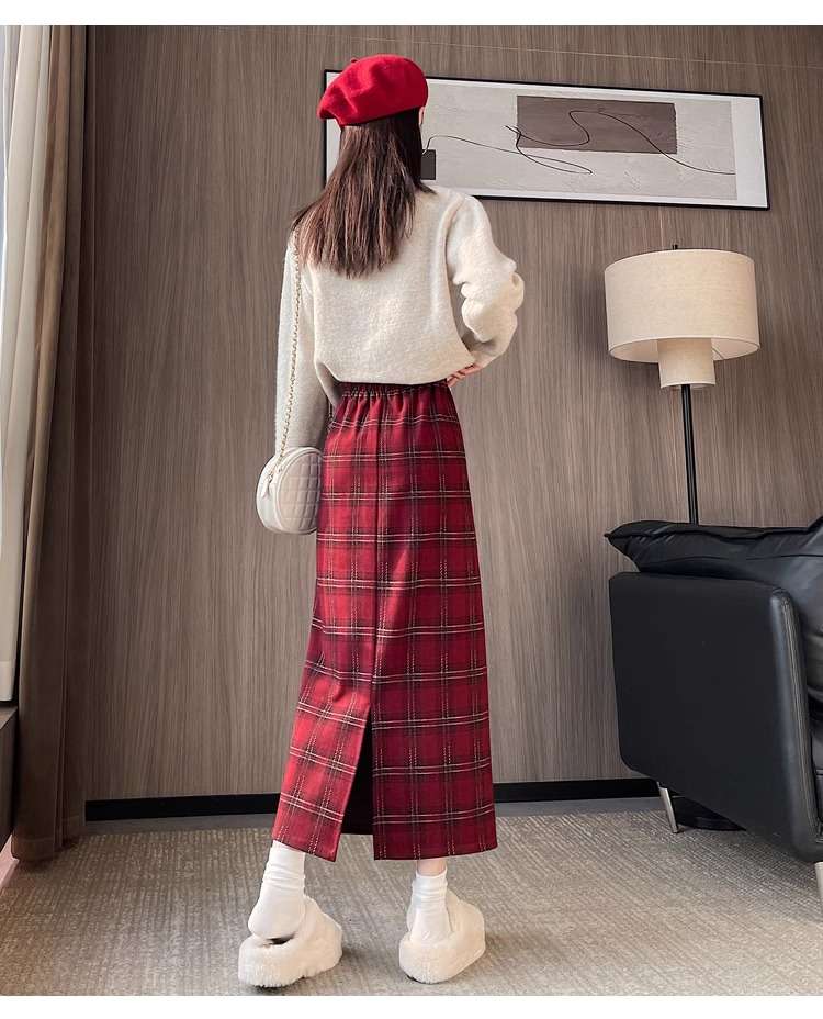 チェックスカート クラシカルチェックロングスカート