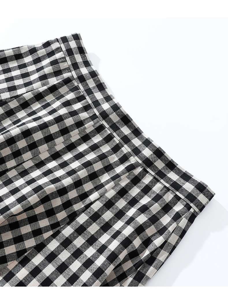 ゆるふわチェックスカート清楚系フレアロング