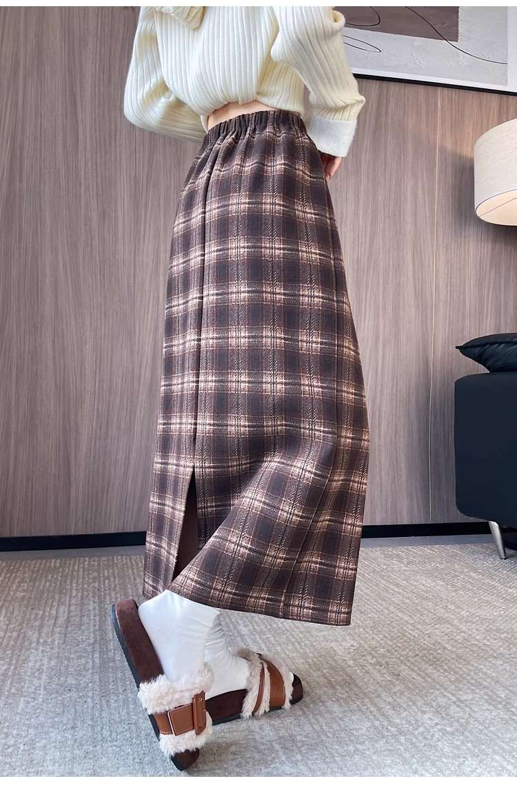 チェックスカート クラシカルチェックロングスカート