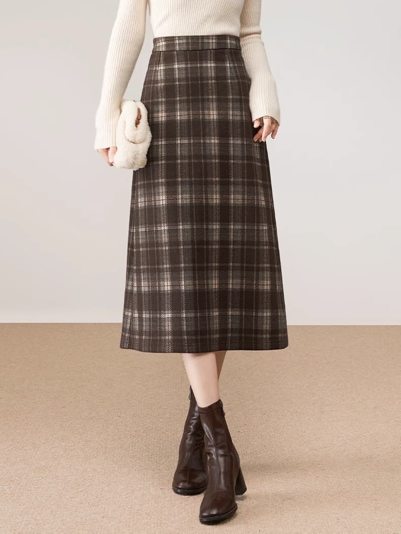 シンプル デザイン チェックスカート