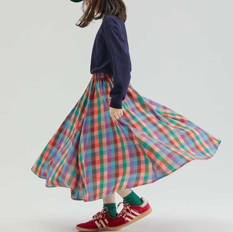 なめらかチェックスカート ゆらめきプリーツ