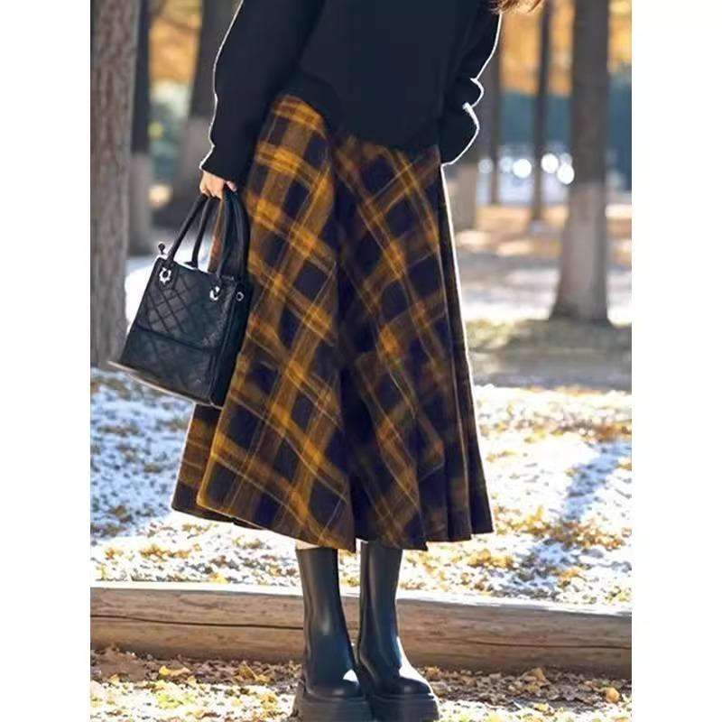 なめらか上質チェックスカート