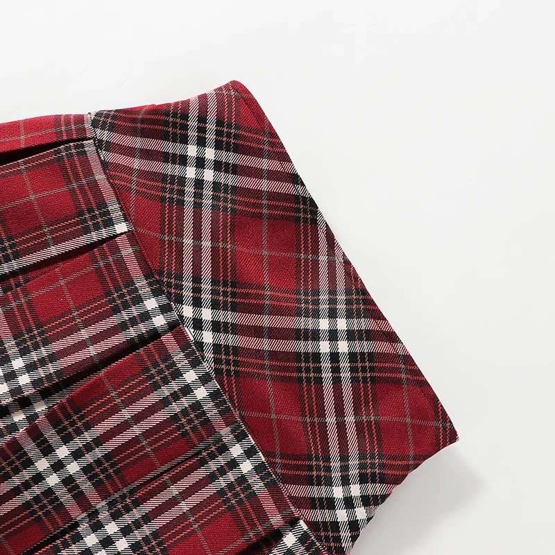 プリーツギャザーチェックスカート