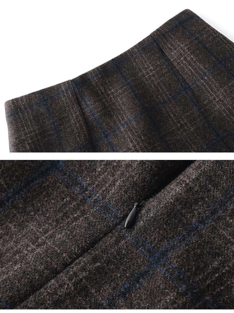 大人の余裕を引き立てる格子柄ロングスカート