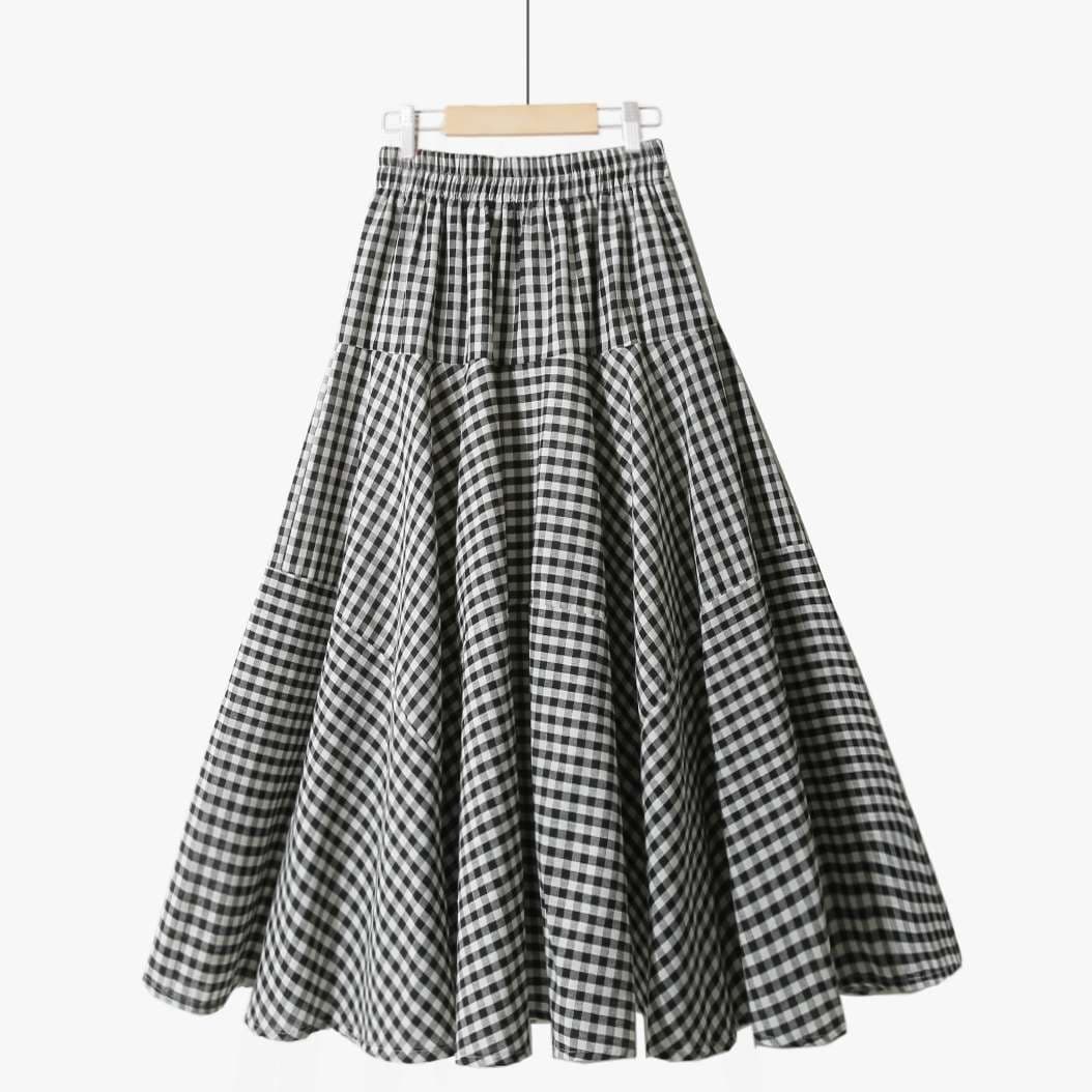ギャザーフレア チェックスカート
