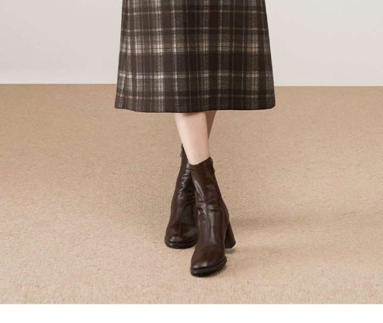 シンプル デザイン チェックスカート