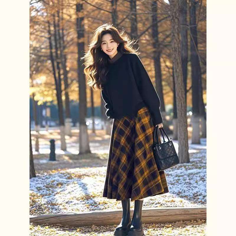 なめらか上質チェックスカート