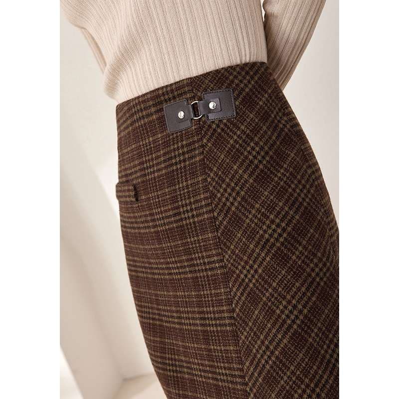 チェックスカート クラシカルチェック柄 ミディフレアスカート