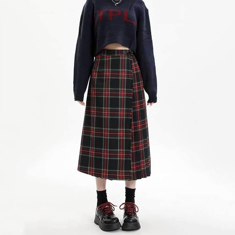 クラシカルプリーツチェックスカート