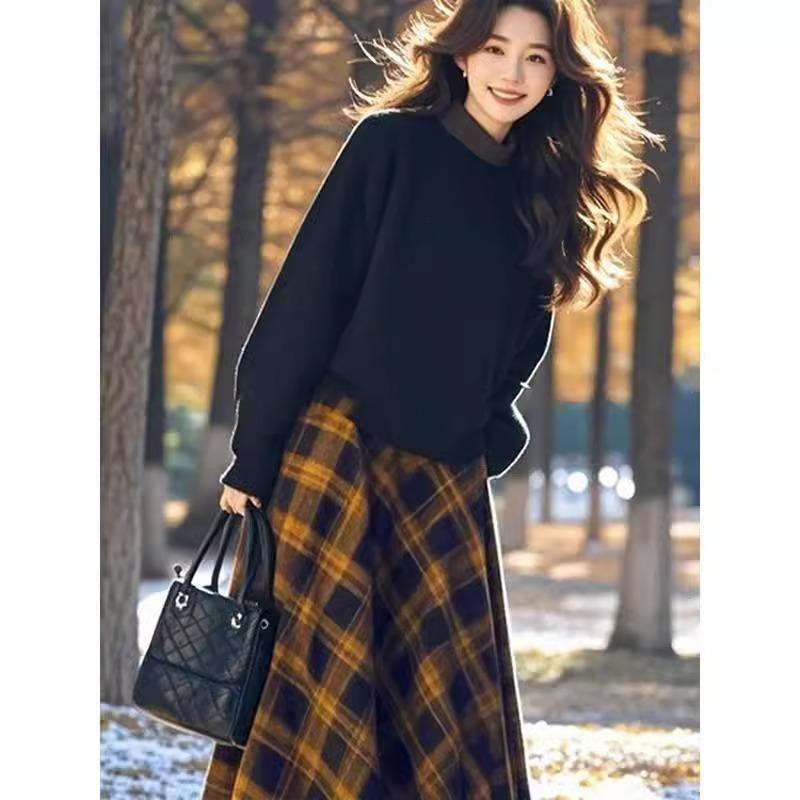 なめらか上質チェックスカート