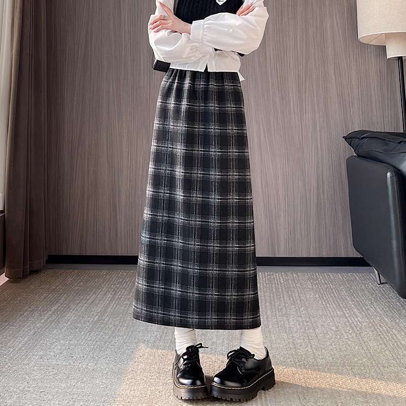 チェックスカート クラシカルチェックロングスカート