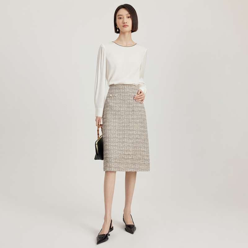 ツイード風チェックスカートのチェックスカート