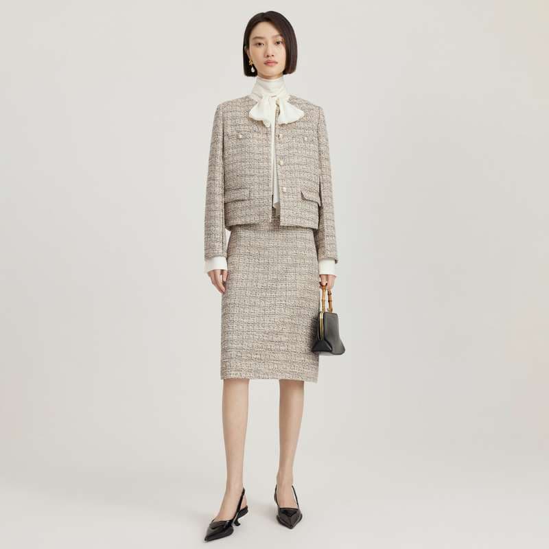 ツイード風チェックスカートのチェックスカート