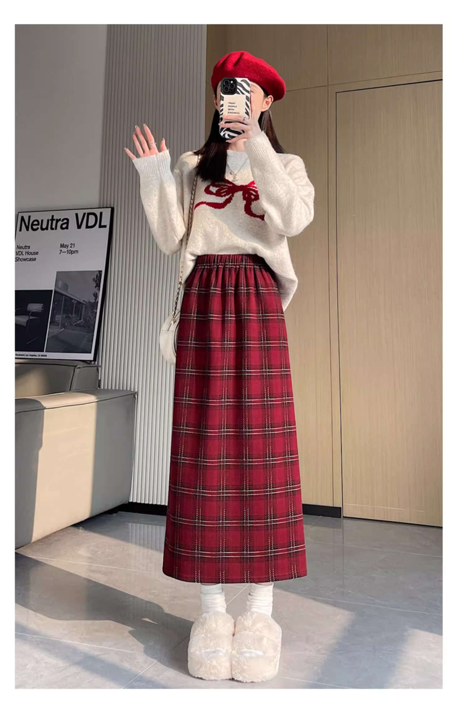 チェックスカート クラシカルチェックロングスカート