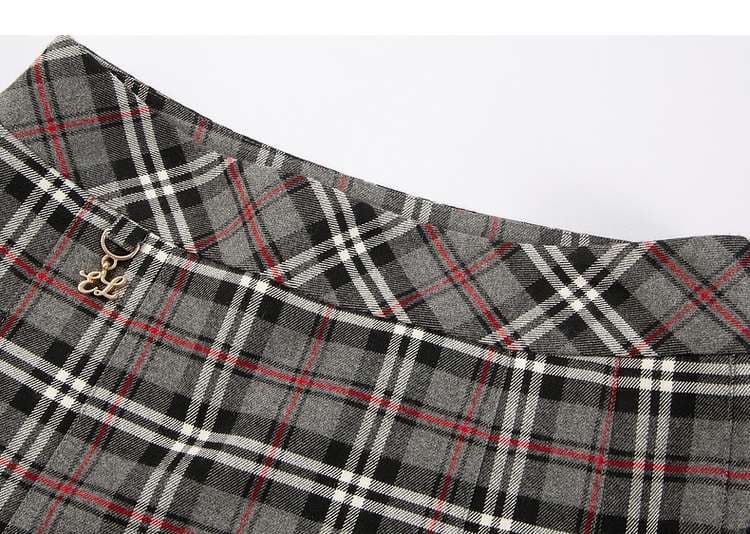 チェックスカート プリーツ入りチェック柄制服風スカート