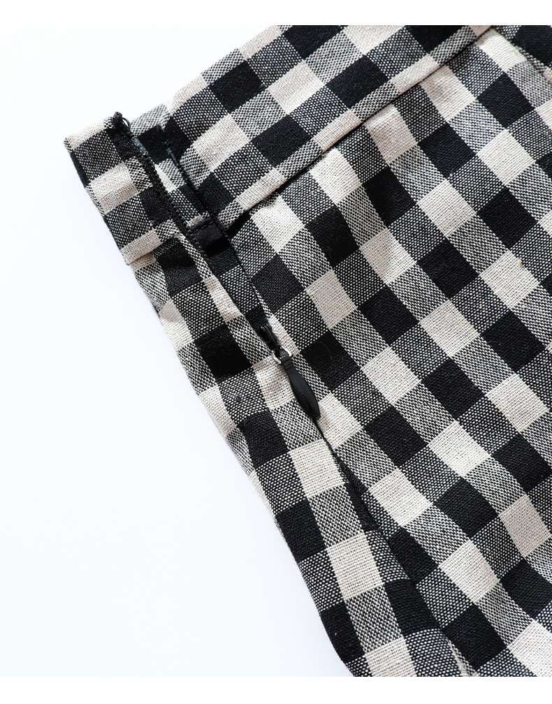 ゆるふわチェックスカート清楚系フレアロング