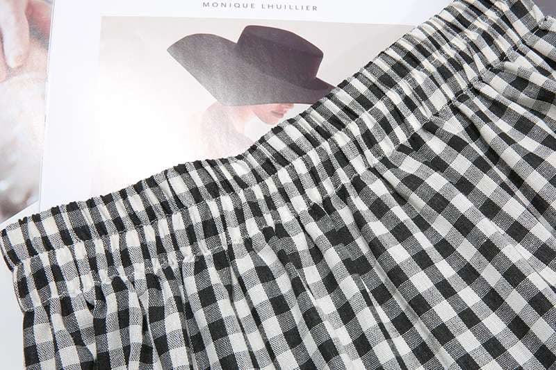 ギャザーフレア チェックスカート