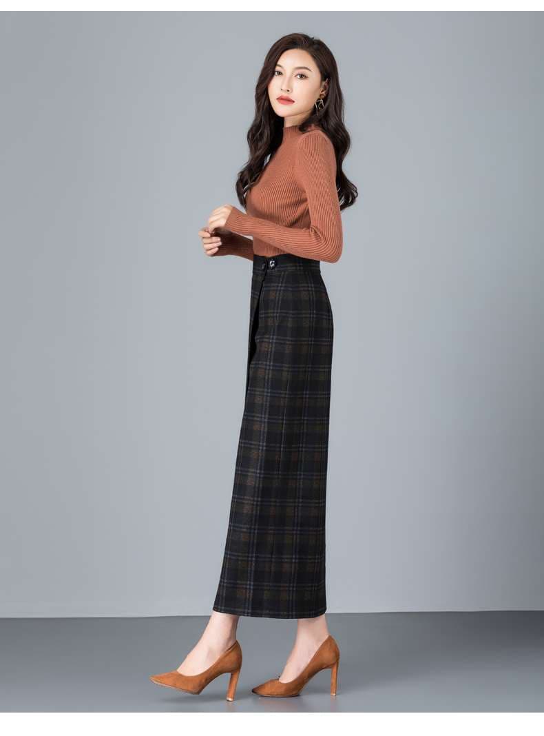 クラシカル ロング チェックスカート