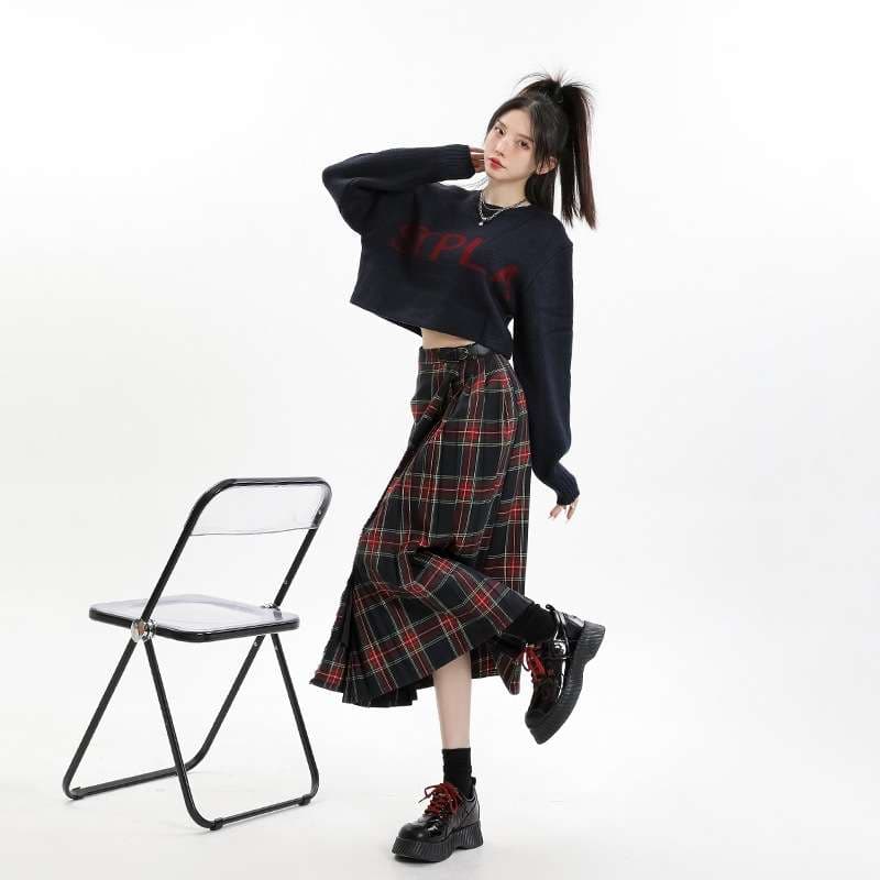 クラシカルプリーツチェックスカート