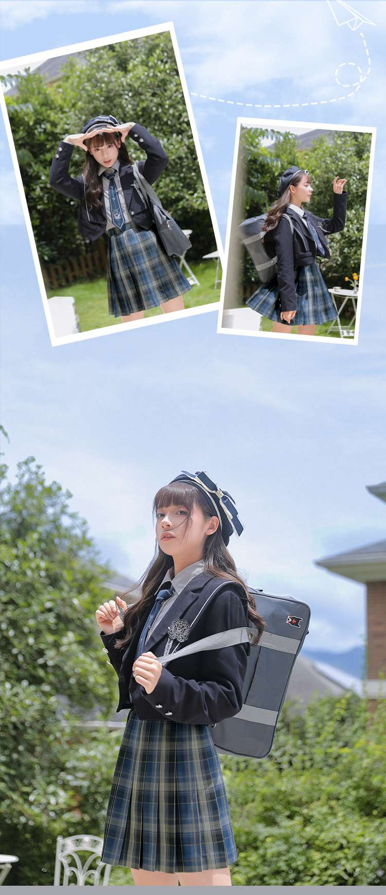 レトロかわいいプリーツチェックスカート