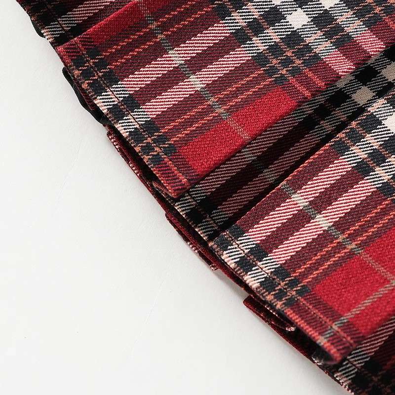 プリーツギャザーチェックスカート