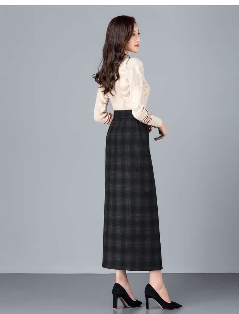 クラシカル ロング チェックスカート