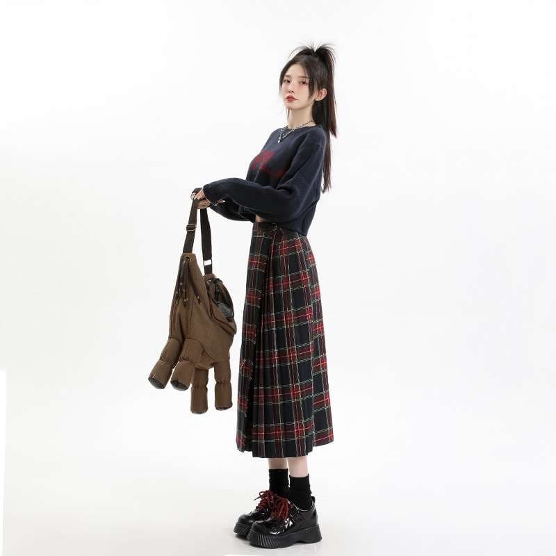 クラシカルプリーツチェックスカート