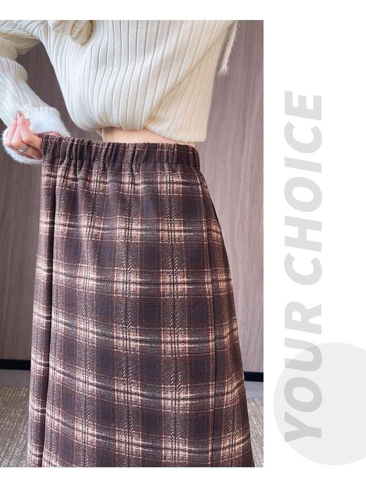 チェックスカート クラシカルチェックロングスカート