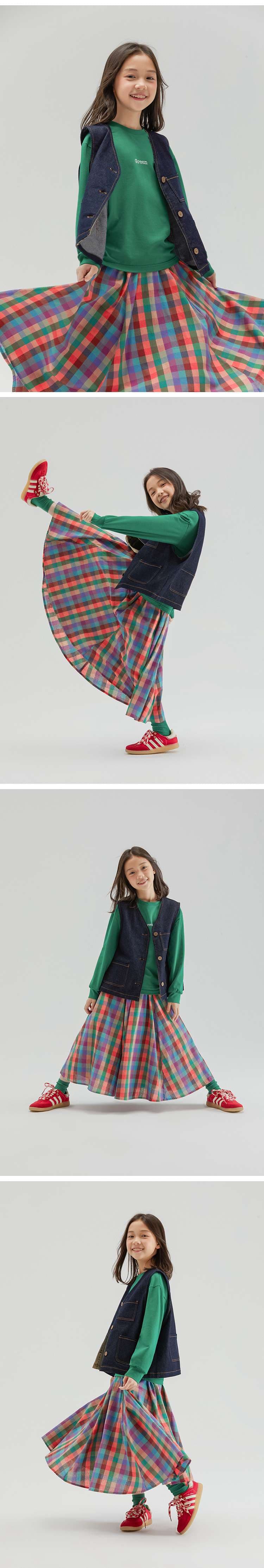 なめらかチェックスカート ゆらめきプリーツ