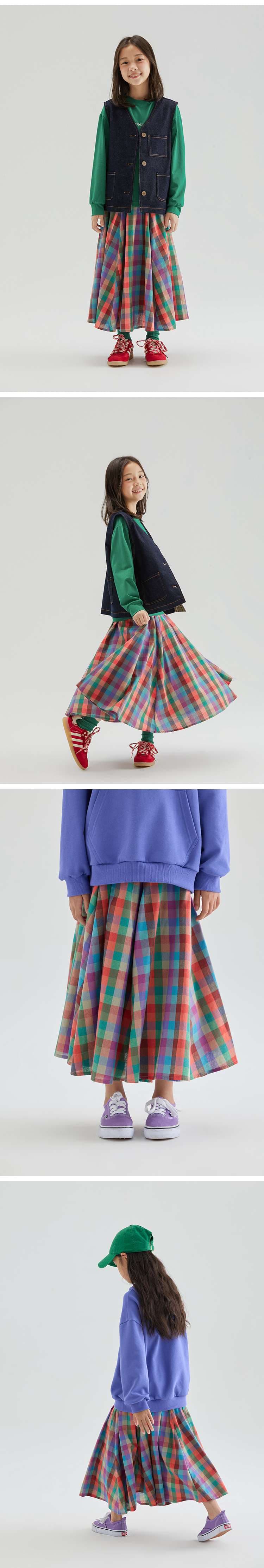 なめらかチェックスカート ゆらめきプリーツ