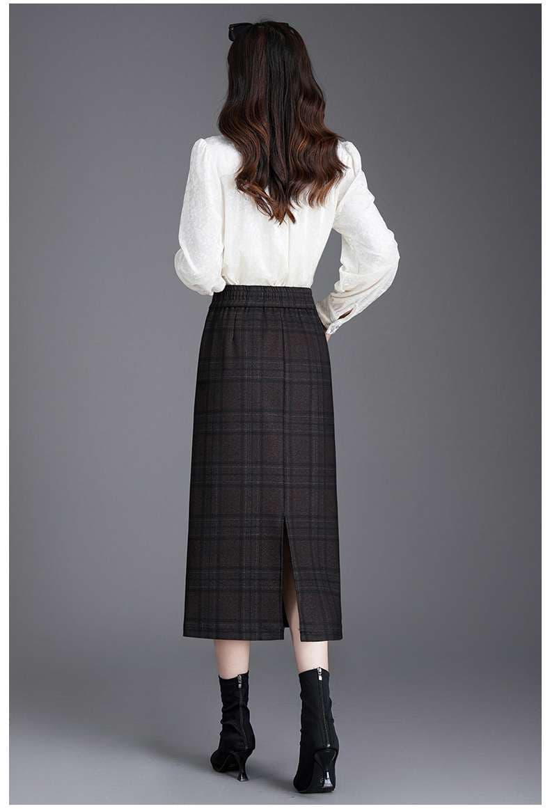 ウエストラインすっきりチェックスカート