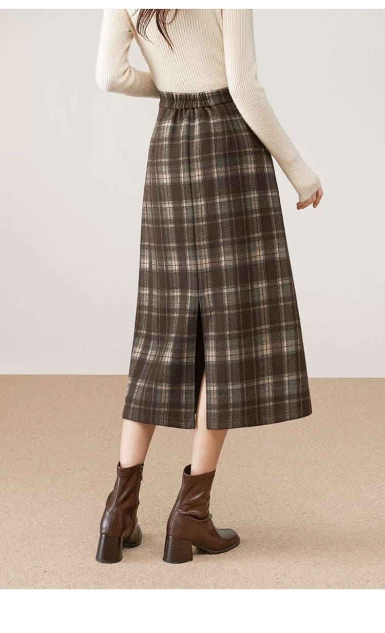 シンプル デザイン チェックスカート