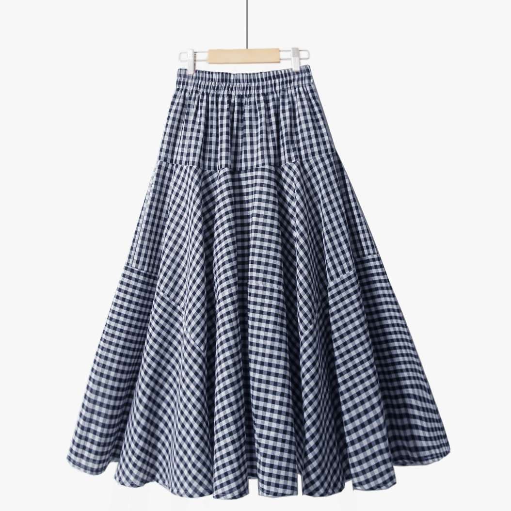 ギャザーフレア チェックスカート