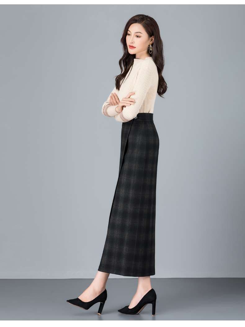 クラシカル ロング チェックスカート