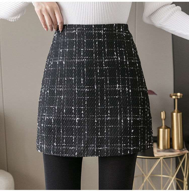 チェックスカート シンプル ツイード ミニスカート