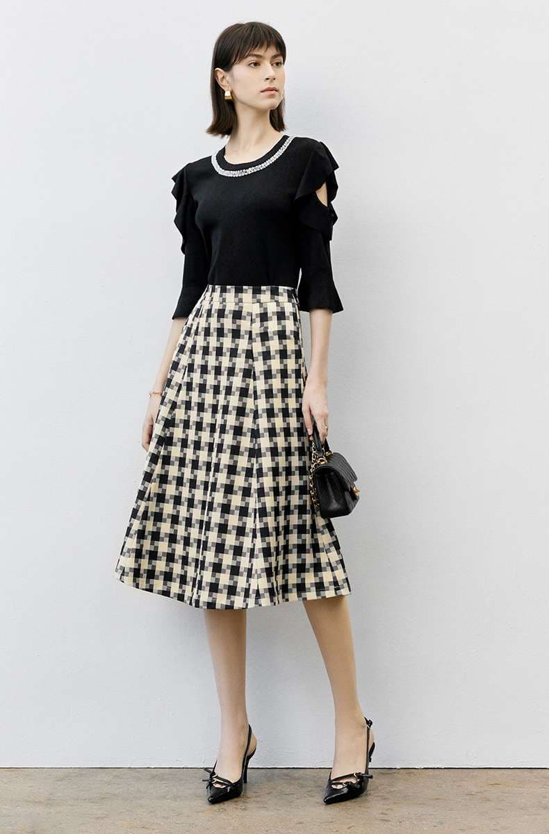 クラシカルプリーツチェックスカート