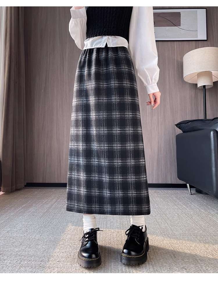 チェックスカート クラシカルチェックロングスカート