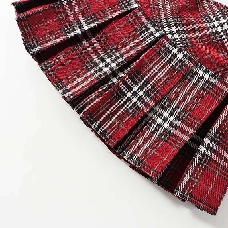 プリーツギャザーチェックスカート