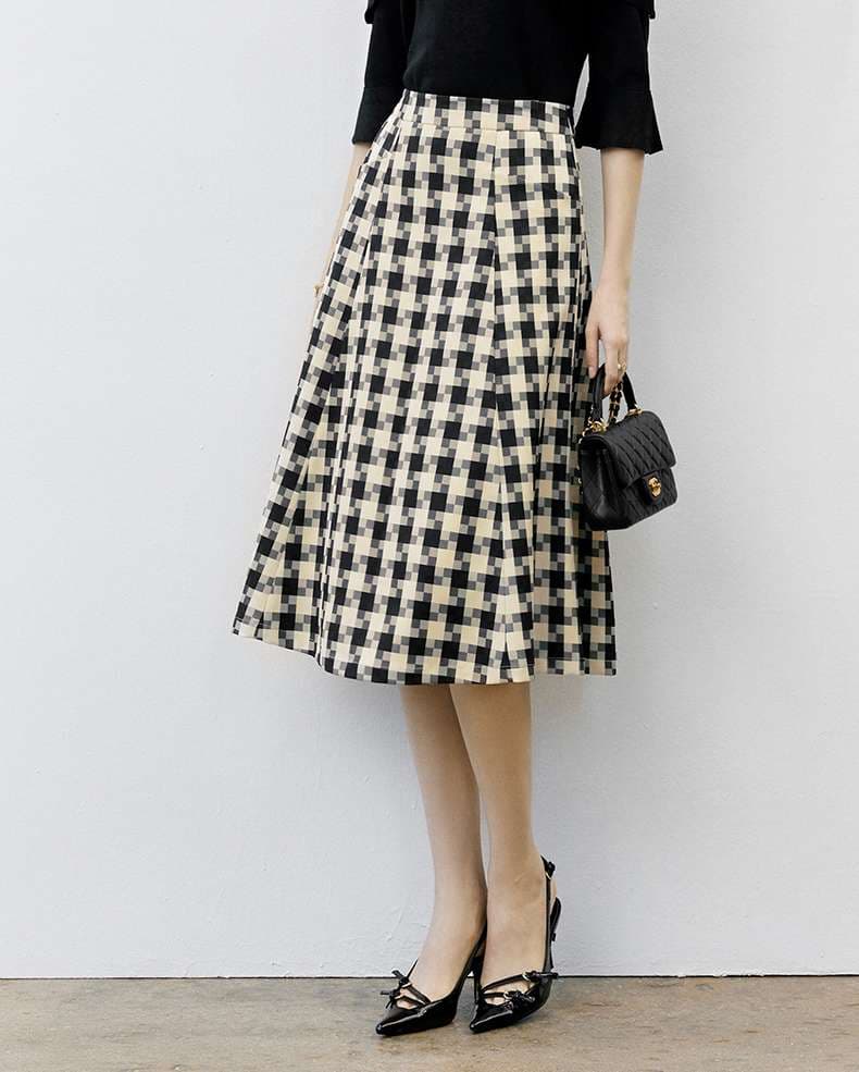 クラシカルプリーツチェックスカート
