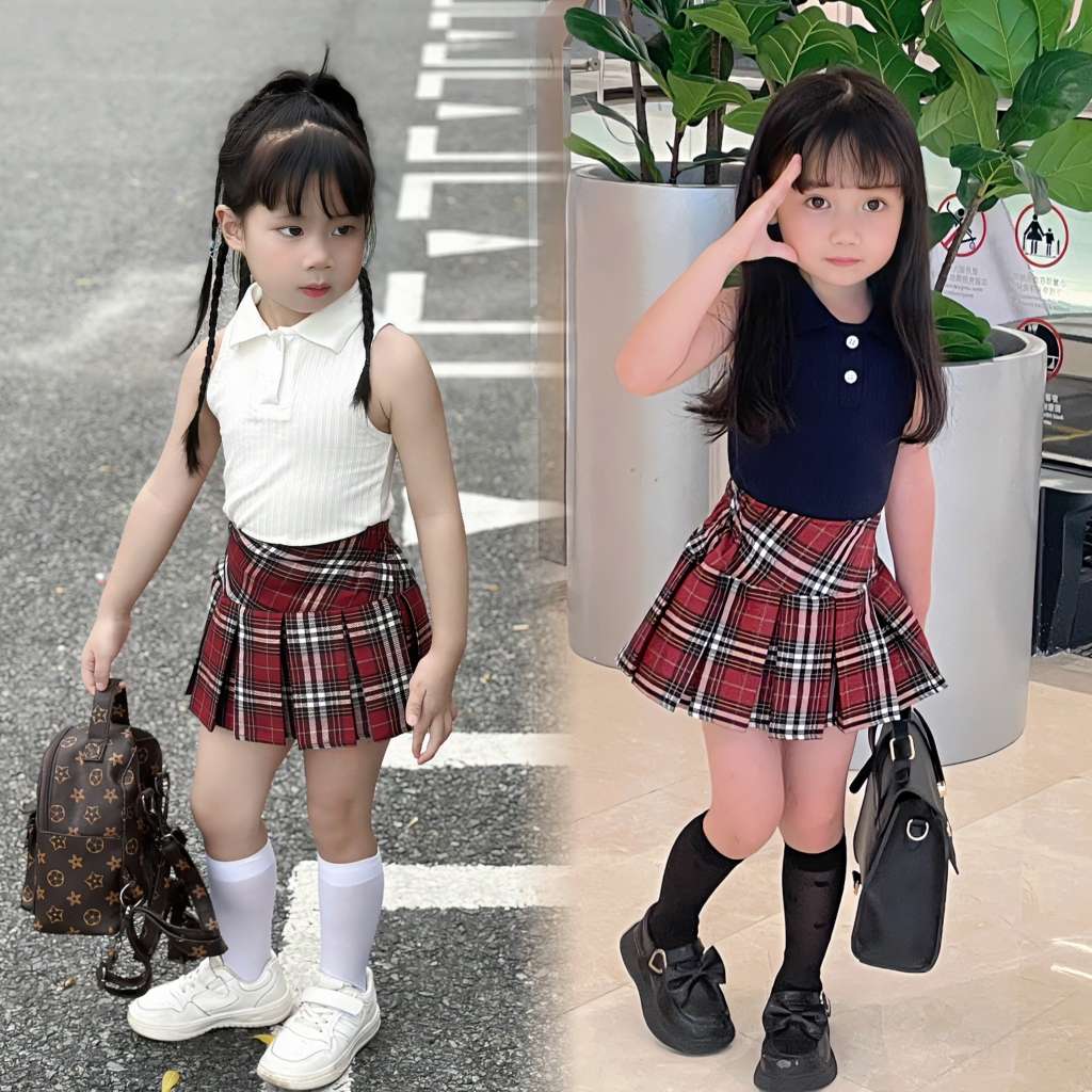 プリーツチェックスカート