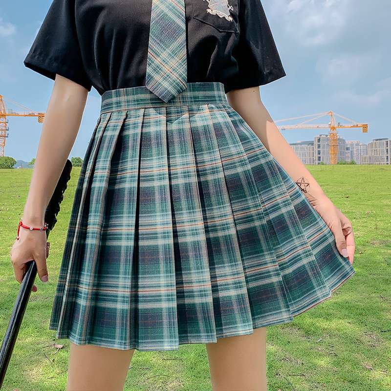 チェックスカート プリーツ チェック制服スカート