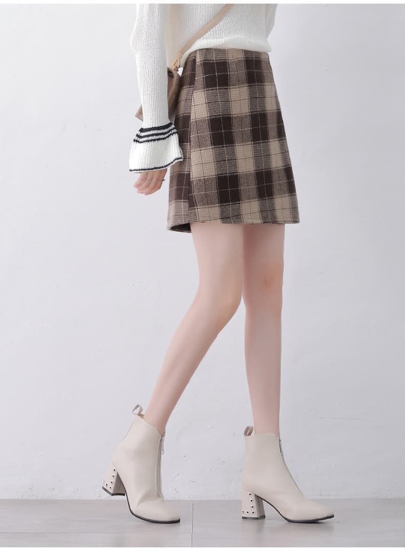 ほっこり可愛い♡あったかチェック柄ミニスカート