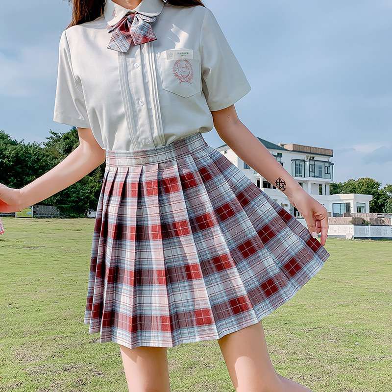 チェックスカート プリーツ チェック制服スカート